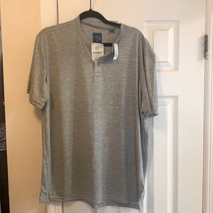 Button up Collar less T-Shirt  Color Gray Size X-Large Brand Essex Crossing